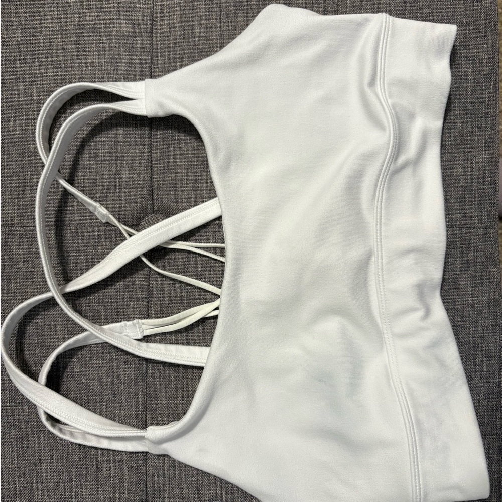 Freely White Strappy Sports Bra